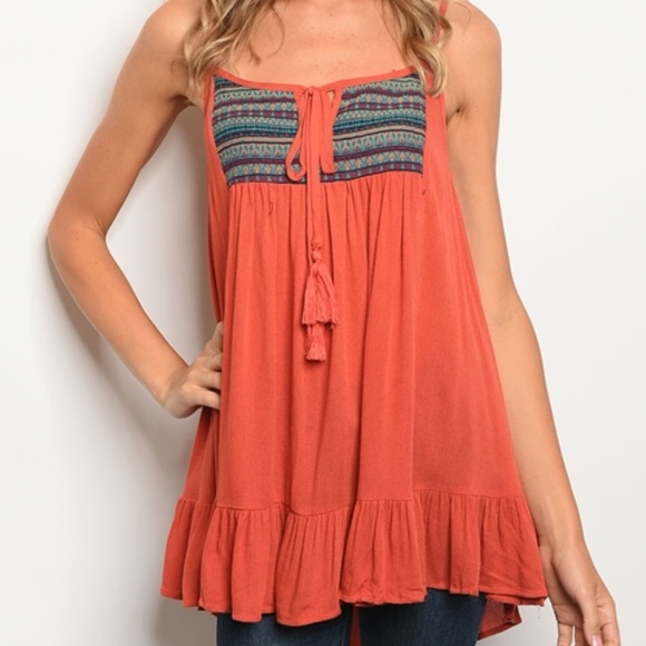 C.C. Boutique Tops - 1 LEFT SZ S! Aztec Bust Boho Festival Swing Tunic